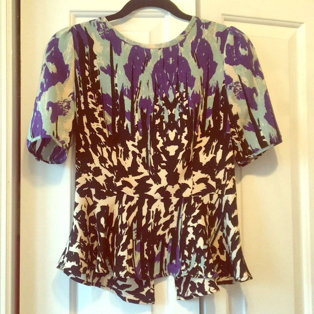 Petticoat Alley (Macy’s) printed peplum top.